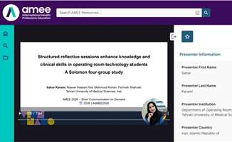 ارائه سخنرانی عضو هیئت علمی دانشکده پیراپزشکی در کنگره آموزش پزشکی اروپا AMEE 2026